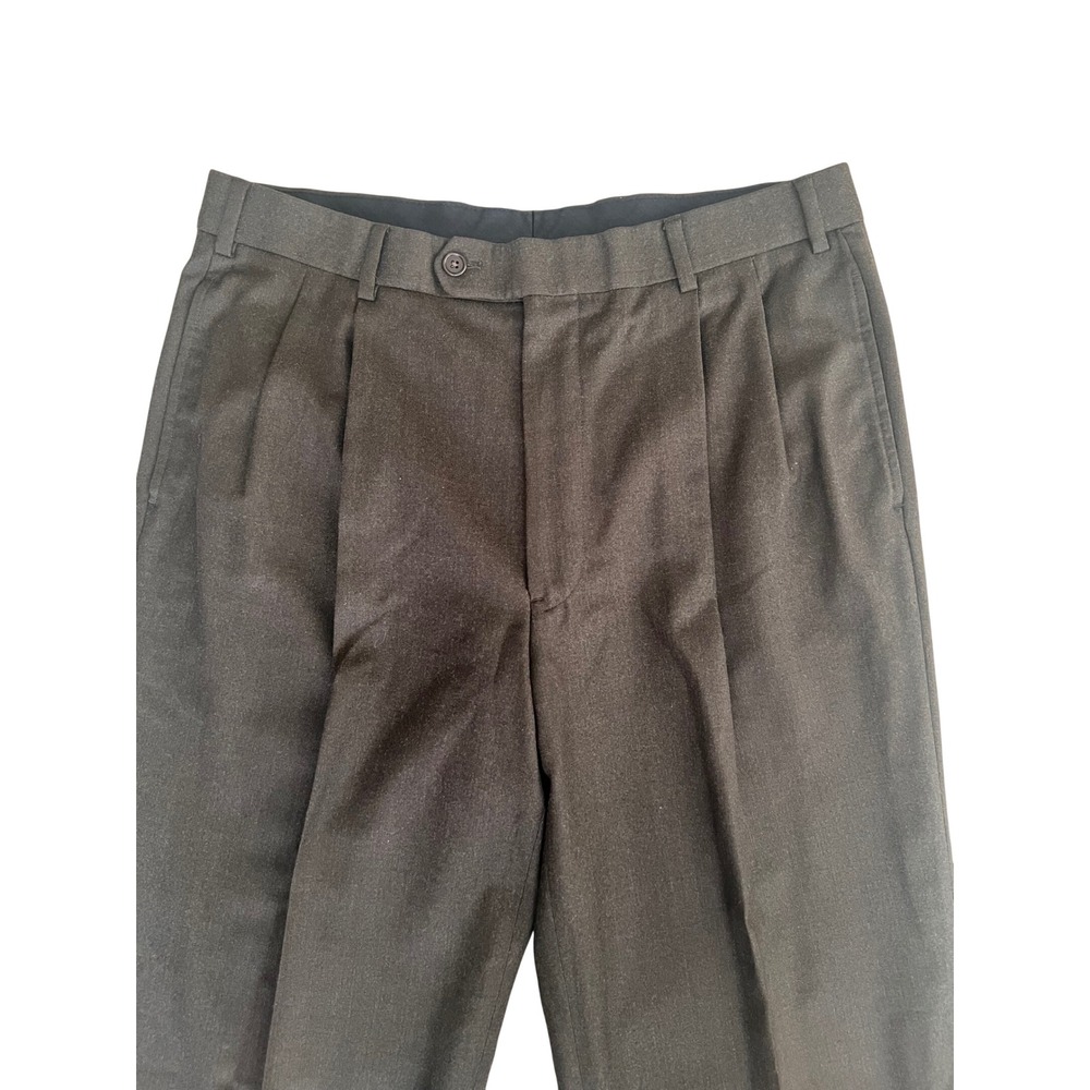 Brooks Brothers Mens 35W Vitale Barberis Canonico Super 120s Wool Pleated Pants - Picture 2 of 12